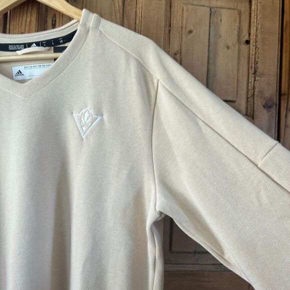 Men's NWT Adidas Large Yellow Crewneck Eagle / Bird Logo Sweater - Picture 2 of 9